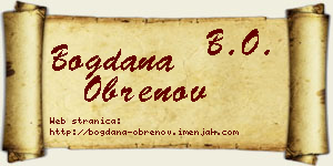 Bogdana Obrenov vizit kartica
